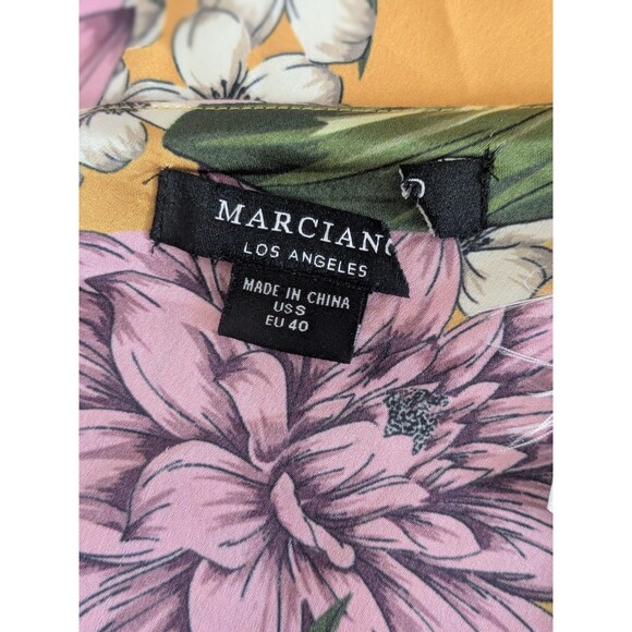Marciano Satin Floral Printed Halter Wrap Top Womens Size Small Tropical Beach - Picture 6 of 7